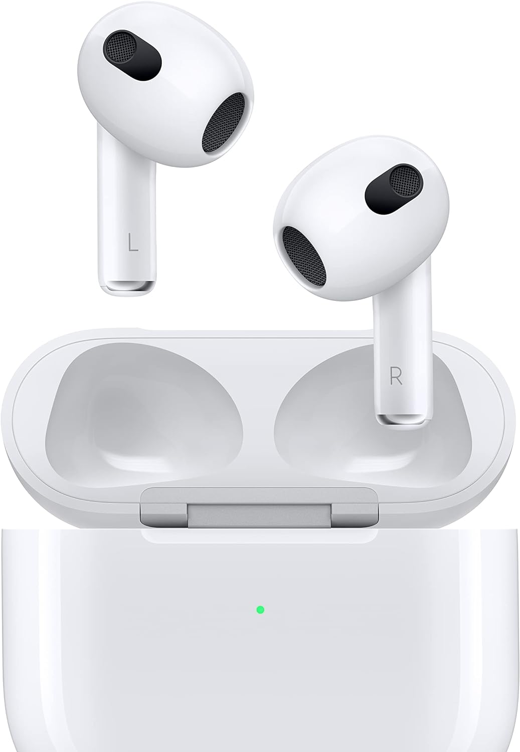 Apple AirPods (3e génération) – Écouteurs sans fil Bluetooth avec audio spatial, boîtier de charge MagSafe, résistants à la transpiration et à l'eau – Blanc