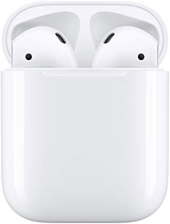 Apple AirPods (2nd Generation) with Charging Case – Wireless Bluetooth Earbuds with Charging Case, Automatic Pairing, High-Quality Sound – White (PRE-OWNED)