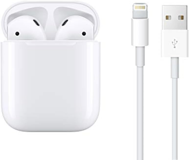 Apple AirPods (2nd Generation) with Charging Case – Wireless Bluetooth Earbuds with Charging Case, Automatic Pairing, High-Quality Sound – White (PRE-OWNED)