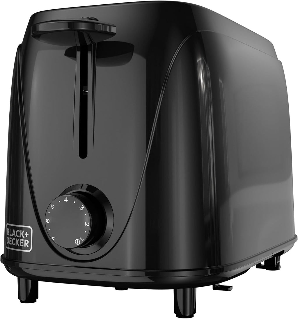 Black+Decker 2-Slice Toaster – Compact Kitchen Bread Toaster with Adjustable Browning Control & Removable Crumb Tray