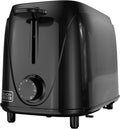 Black+Decker 2-Slice Toaster – Compact Kitchen Bread Toaster with Adjustable Browning Control & Removable Crumb Tray