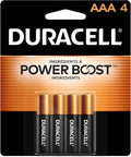 Duracell Power Boost AAA Batteries 4-Pack – Long-Lasting Alkaline Triple A Batteries for Remote Controls, Toys, Electronics & Everyday Devices