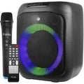 Foniq Atom Karaoke-Party-Lautsprecher Tragbarer Bluetooth-Karaoke-Lautsprecher mit Mikrofon, LED-Partylichtern, Akku und leistungsstarkem Sound