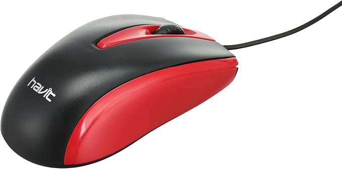 HAVIT MS871 Kabelgebundene Gaming-Maus – Hochpräzise optische USB-Maus mit einstellbarer DPI, ergonomischem Design & LED-Beleuchtung