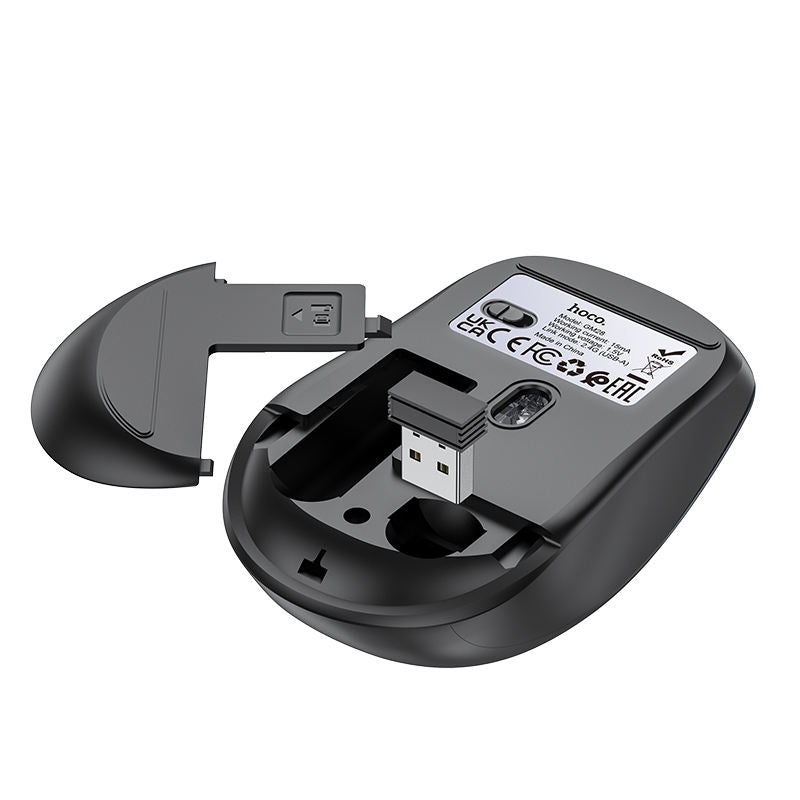 HOCO GM28 Kabellose Maus – 2.4G Optische Computermaus mit einstellbaren 1600 DPI, Ergonomisches & Lautloses Design für Laptop und PC