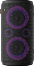 Hisense HP100 Party Rocker One Tragbarer Bluetooth Lautsprecher – 300W 2.0 Kanal Drahtloser Partylautsprecher mit LED-Lichtern, Karaoke-Mikrofoneingang & wiederaufladbarem Akku