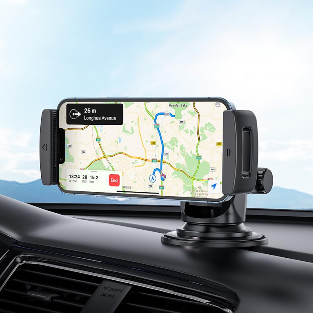 Hoco CA120 Kfz-Telefonhalterung – Sichere Armaturenbrett-/Windschutzscheibenhalterung für Smartphones | Starker Halt & 360°-Drehung