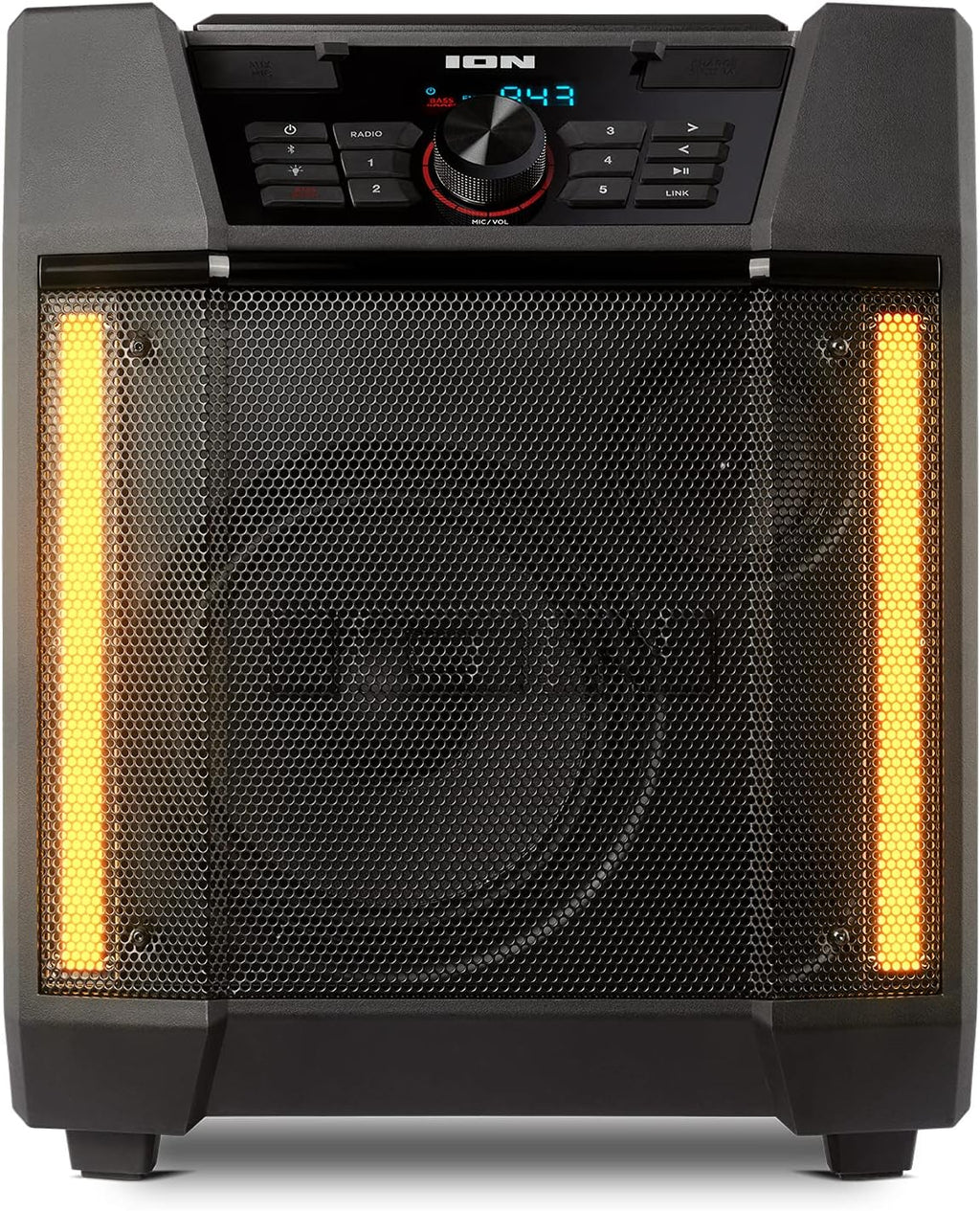 ION Audio Adventurer IPA131 Tragbarer Bluetooth-Lautsprecher – Wasserdichter, kabelloser Outdoor-Lautsprecher mit AM/FM-Radio, USB-Ladefunktion und langer Akkulaufzeit