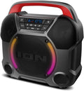 ION Audio Pathfinder Go Tragbarer Bluetooth-Lautsprecher – Wasserdichter IPX5 Outdoor-Wireless-Lautsprecher mit FM-Radio, LED-Leuchten und wiederaufladbarem Akku