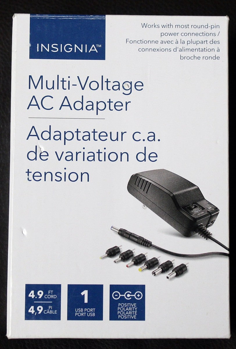 Insignia NS-AC1200-C Universal-Netzteil mit USB-Anschluss – Multi-Voltage Netzteil-Ladegerät mit austauschbaren Spitzen für Elektronikgeräte