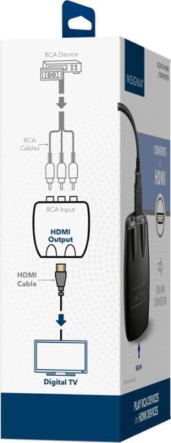 Insignia NS-HZ330-C RCA to HDMI Converter – AV Composite to HDMI Adapter 1080p for VCR, DVD Players, Retro Game Consoles & Older Devices