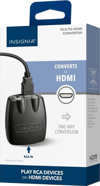 Insignia NS-HZ330-C RCA to HDMI Converter – AV Composite to HDMI Adapter 1080p for VCR, DVD Players, Retro Game Consoles & Older Devices
