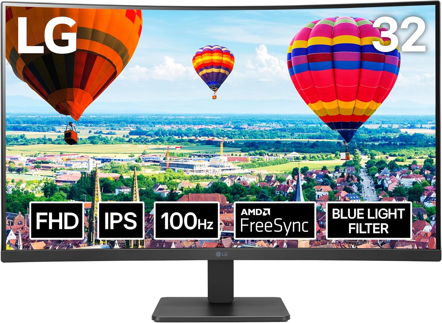 LG 32MR51CA-B 32” Curved Full HD Monitor – 100Hz, AMD FreeSync, 31.5" Display, HDMI – Ideal for Work, Gaming & Home Office