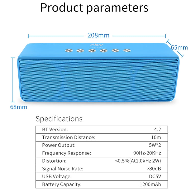 NBY 5510 Kabelloser, tragbarer Bluetooth-Lautsprecher – Stereo Sound kompakter Bluetooth-Lautsprecher mit tiefem Bass, wiederaufladbarem Akku und tragbarem Design