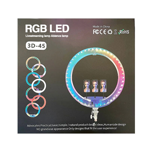 RGB LED 3D‑45 Decorative Light Color Changing 3D RGB LED Lamp – Modern Ambient Lighting with Remote Control for Bedroom, Gaming Setup & Home Decor