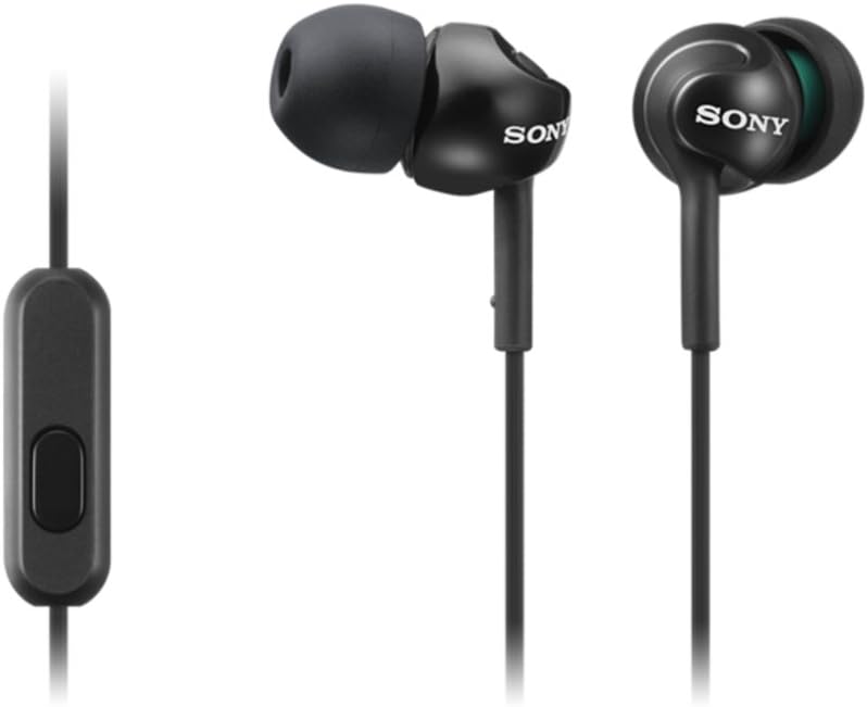 Écouteurs intra-auriculaires filaires Sony MDR-EX110AP avec microphone – Écouteurs intra-auriculaires offrant des basses puissantes, une télécommande intégrée et une isolation phonique confortable
