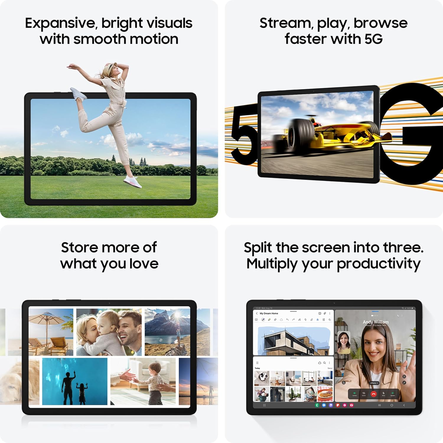Samsung tab A9 Plus 5G with 4GB Ram and 64GB Rom.