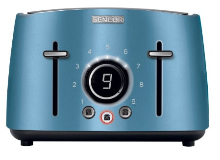 Sencor STS 6072BL 2-Schlitz-Toaster – Modernes blaues Design mit breiten Schlitzen & einstellbarem Bräunungsgrad