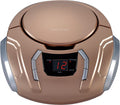 Sylvania SRCD261-B Tragbarer CD Boombox mit AM/FM Radio – Kompakter CD-Player Stereo Lautsprecher mit AUX-Eingang, LCD-Display & Tragegriff