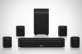 ULTIMEA 7.1ch Virtual Surround Sound Bar – TV Sound Bar with 4 Surround Speakers, 3D Home Theater Surround Sound System, Bluetooth & HDMI Compatible