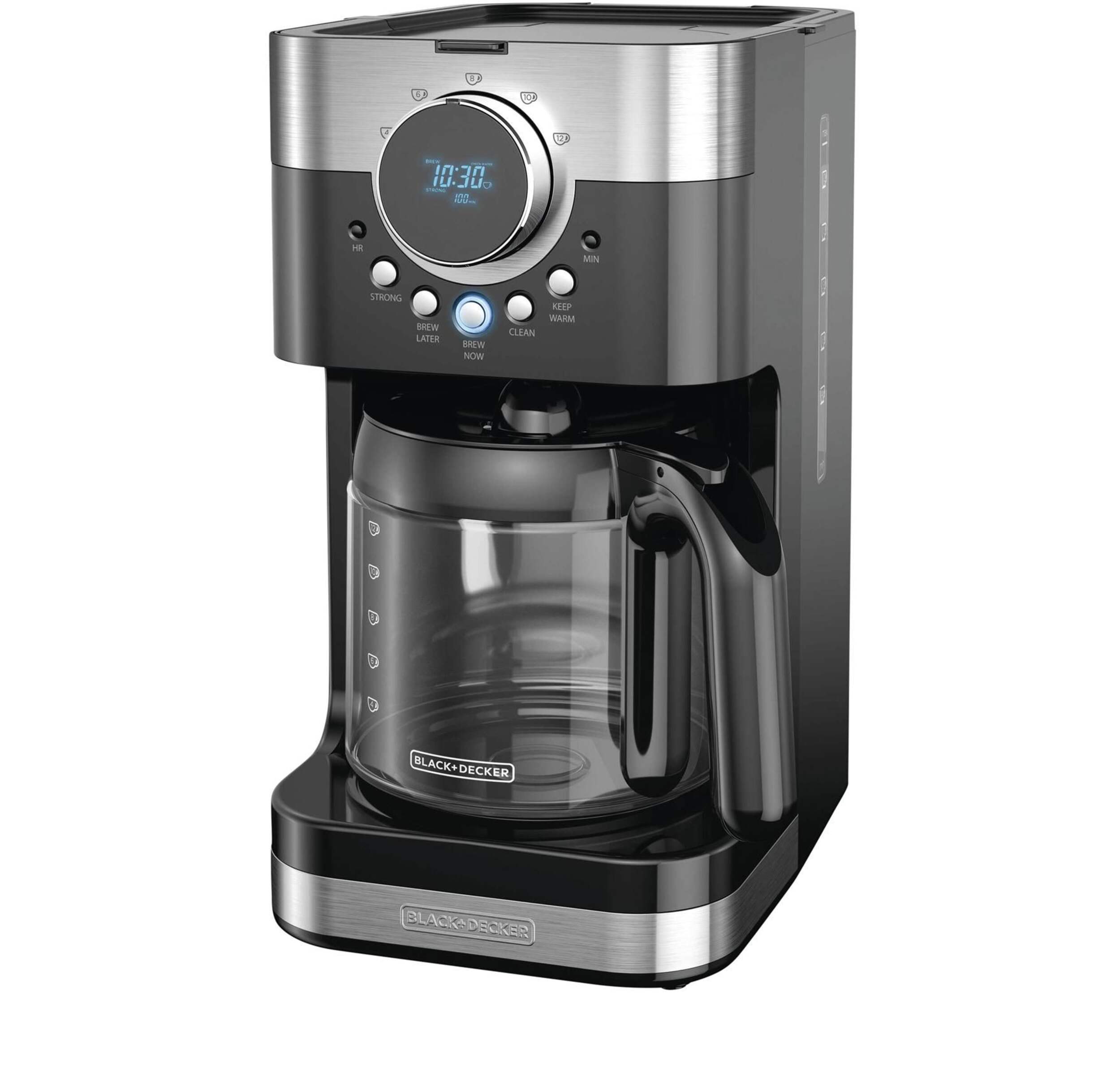 BLACK+DECKER CM4200SC Kaffeemaschine – Programmierbare 12-Tassen-Filterkaffeemaschine mit Glaskanne, Auto-Brüh- und Warmhaltefunktion