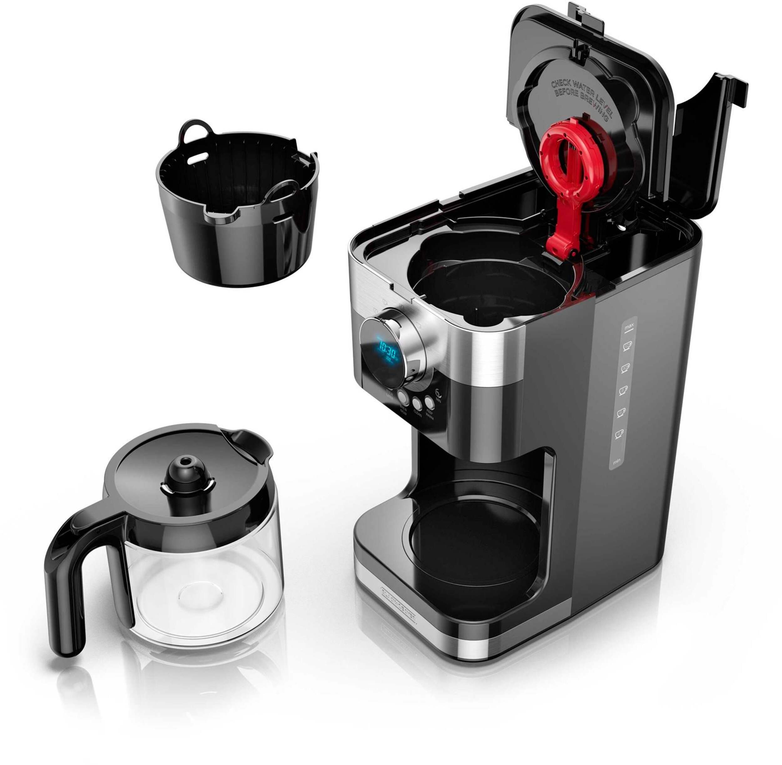 BLACK+DECKER CM4200SC Kaffeemaschine – Programmierbare 12-Tassen-Filterkaffeemaschine mit Glaskanne, Auto-Brüh- und Warmhaltefunktion