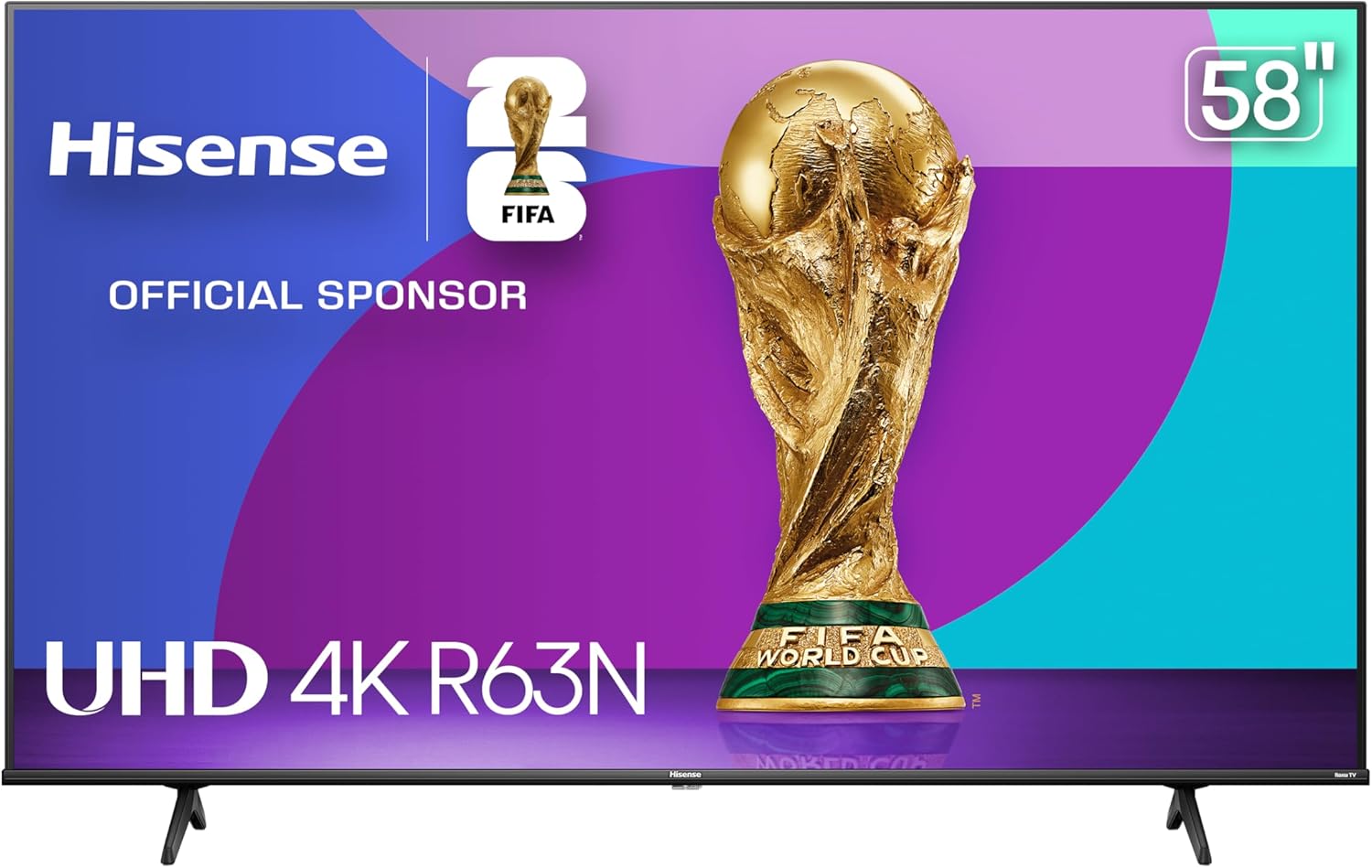 Hisense 58R63N-58 inch 4K UHD HDR LED Roku Smart TV.