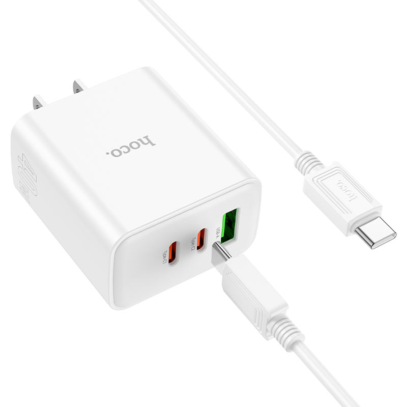 HOCO C126 40W Fast Charger USB-C + USB-A Dual Port Wall Charger – PD & QC 3.0 Rapid Charging Adapter for iPhone, Samsung, Android, Tablets