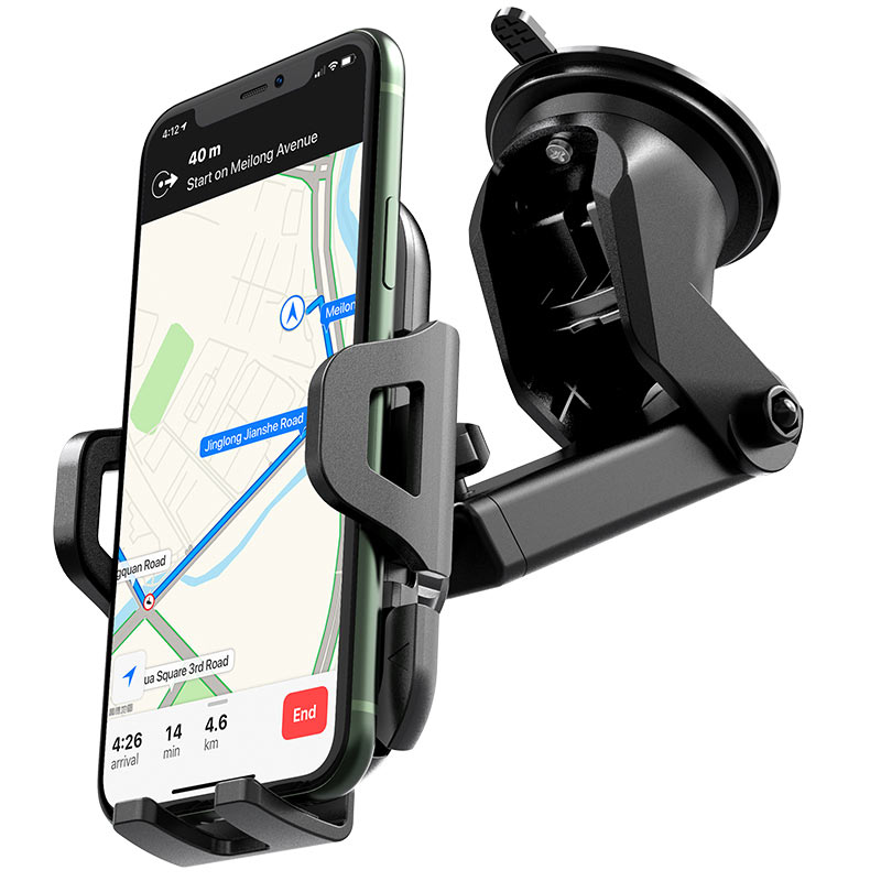 Support universel pour téléphone de voiture HOCO CA76 – Fixation tableau de bord/pare-brise, rotation à 360°, ventouse puissante – Support de téléphone sécurisé pour smartphone
