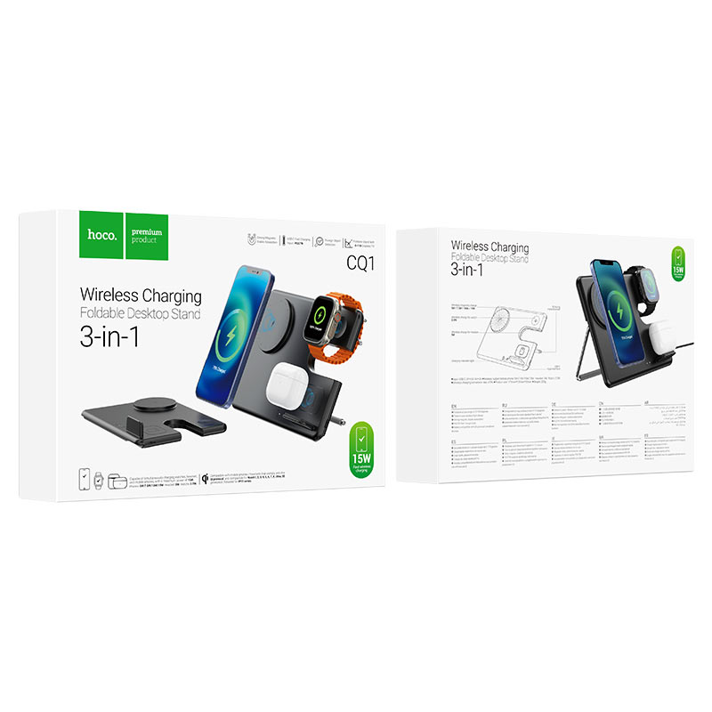 Chargeur sans fil HOCO CQ1 : chargeur rapide Qi – Tapis de charge fin pour iPhone, Samsung Galaxy et smartphones compatibles Qi