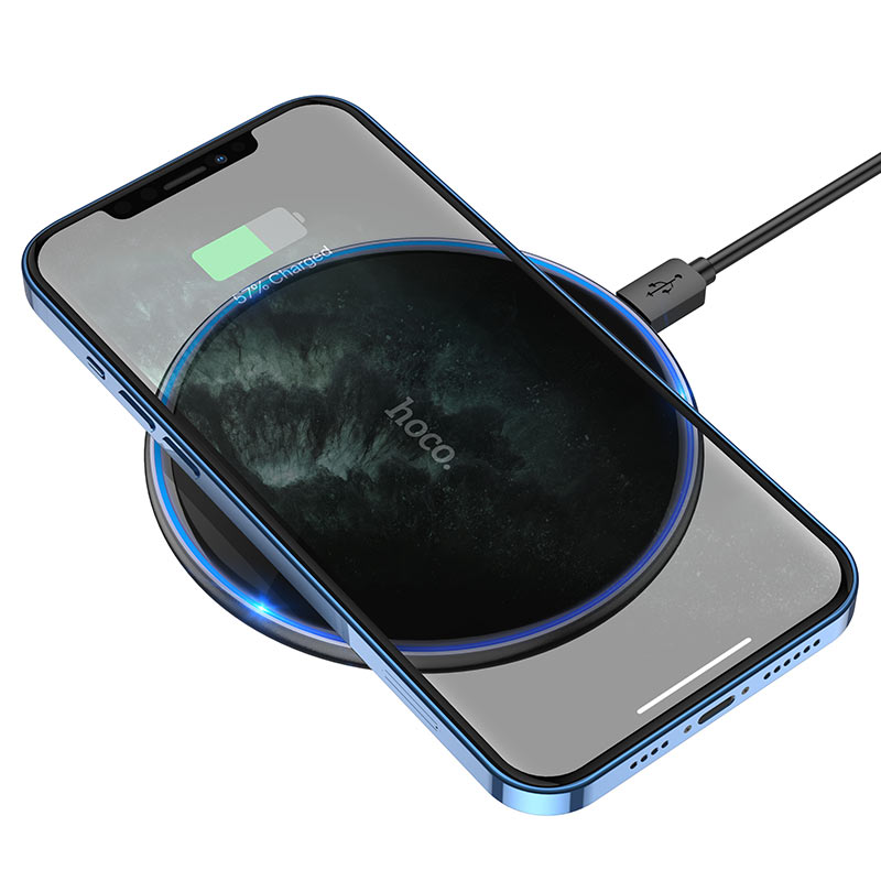 HOCO CW6 Pro Fast Wireless Charger Stand – 15W Qi Wireless Charging Dock for iPhone & Android Smartphones