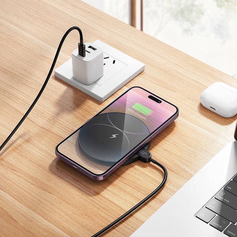 HOCO CW62 15W Fast Wireless Charger Pad – Qi Compatible Charging Pad for iPhone, Samsung Galaxy & Android Smartphones