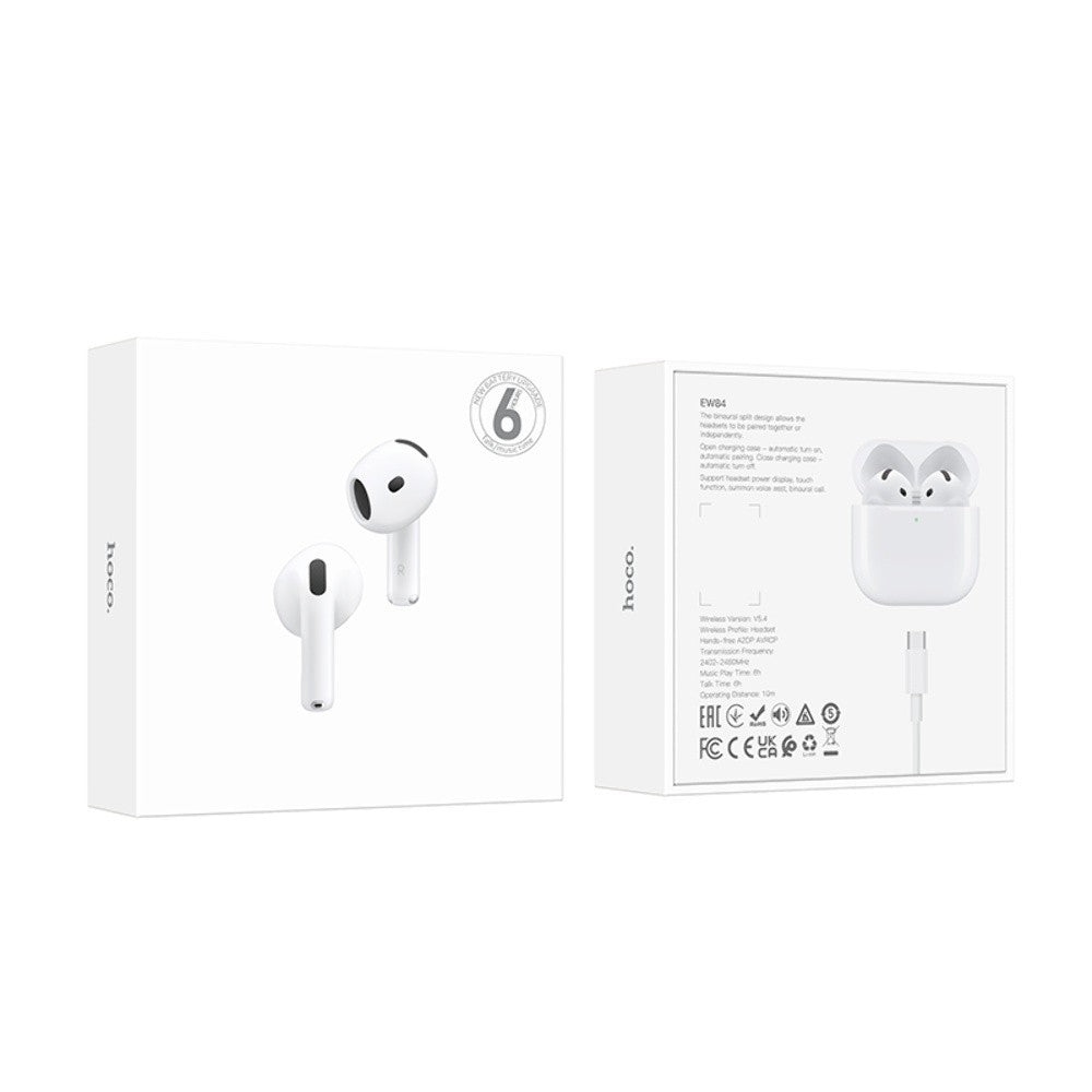 HOCO EW84 TWS In-Ear-Kopfhörer der 4. Generation mit Ladecase – Bluetooth 5.3 True Wireless Ohrhörer, HiFi-Stereo-Klang, Touch-Steuerung