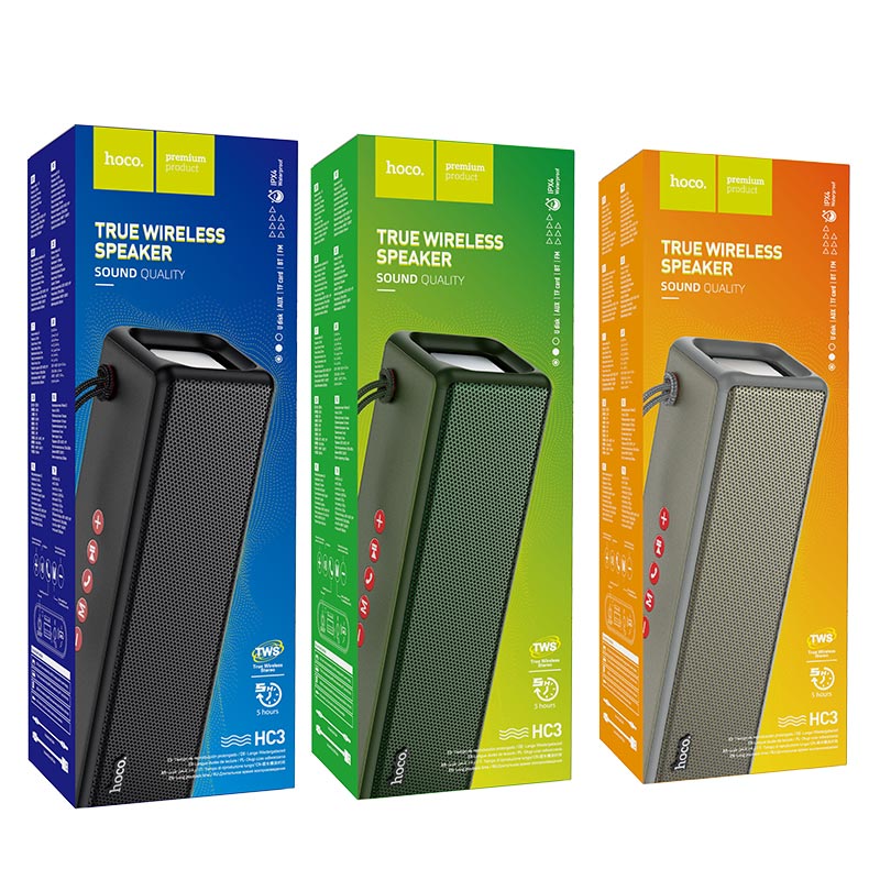 Enceinte Bluetooth portable HOCO HC3 – Enceinte sans fil étanche avec son stéréo, basses profondes et longue autonomie