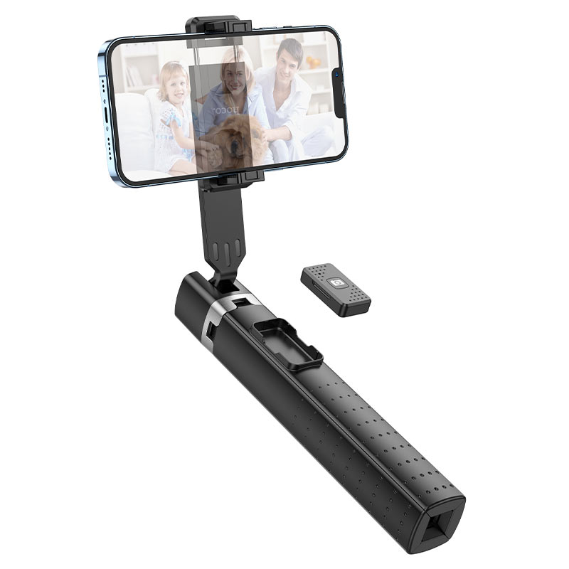 HOCO K18 Kabelloser Bluetooth Selfie-Stick Stativ – Tragbarer ausziehbarer Handyhalter mit Fernauslöser für iPhone & Android Smartphones