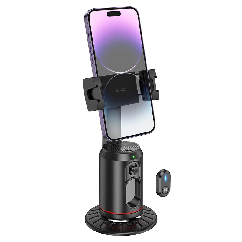 Hoco K23 Smart Auto Face Tracking Tripod – 360° Rotating Phone Holder with Bluetooth Remote, AI Tracking Stand for Vlogging, Live Streaming & Video Recording