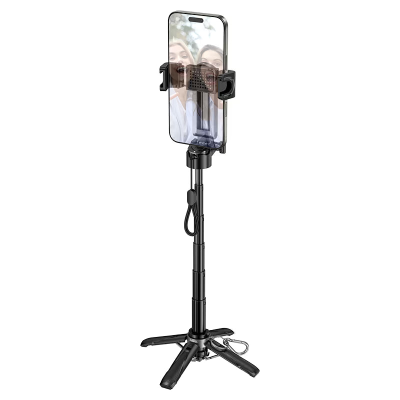 HOCO K27 Magic Portable Bluetooth Selfie Stick Tripod – Mini Aluminum Alloy Live Broadcast Stand with Wireless Remote for Smartphones (4.5–7.0 inch)