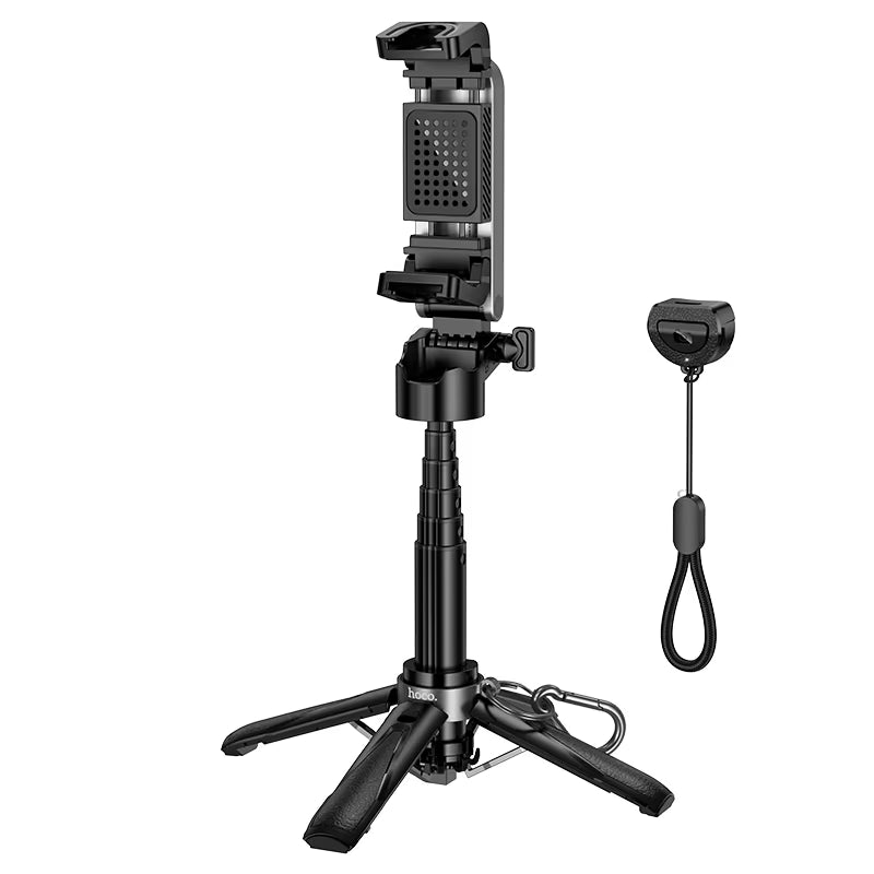 HOCO K27 Magic Portable Bluetooth Selfie Stick Tripod – Mini Aluminum Alloy Live Broadcast Stand with Wireless Remote for Smartphones (4.5–7.0 inch)