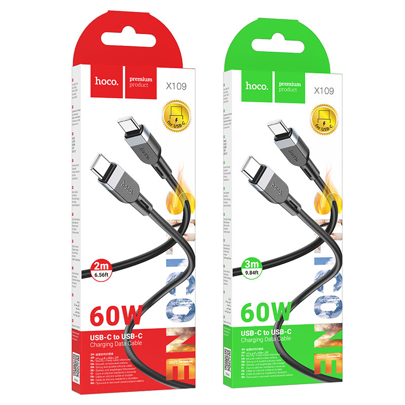 HOCO X109 3A Fast Charging USB Cable – Durable High-Speed Data & Charging Cable for Smartphones, Tablets & USB Devices