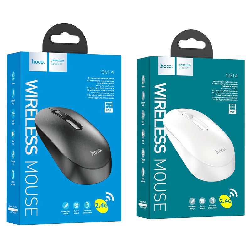 HOCO GM14 Kabellose optische Maus – Komfortable, präzise und zuverlässige Maus für Laptop und PC