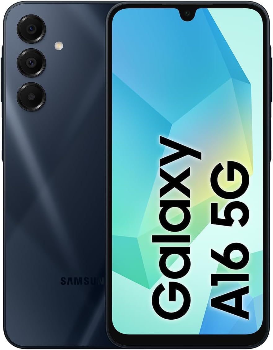 Samsung Galaxy A16 5G, (128GB + 128 GB SD Card), 6.7", 2-Day Battery, Triple-Lens Camera (50MP Main + Ultra-Wide + Macro), IP54 - Blueblack