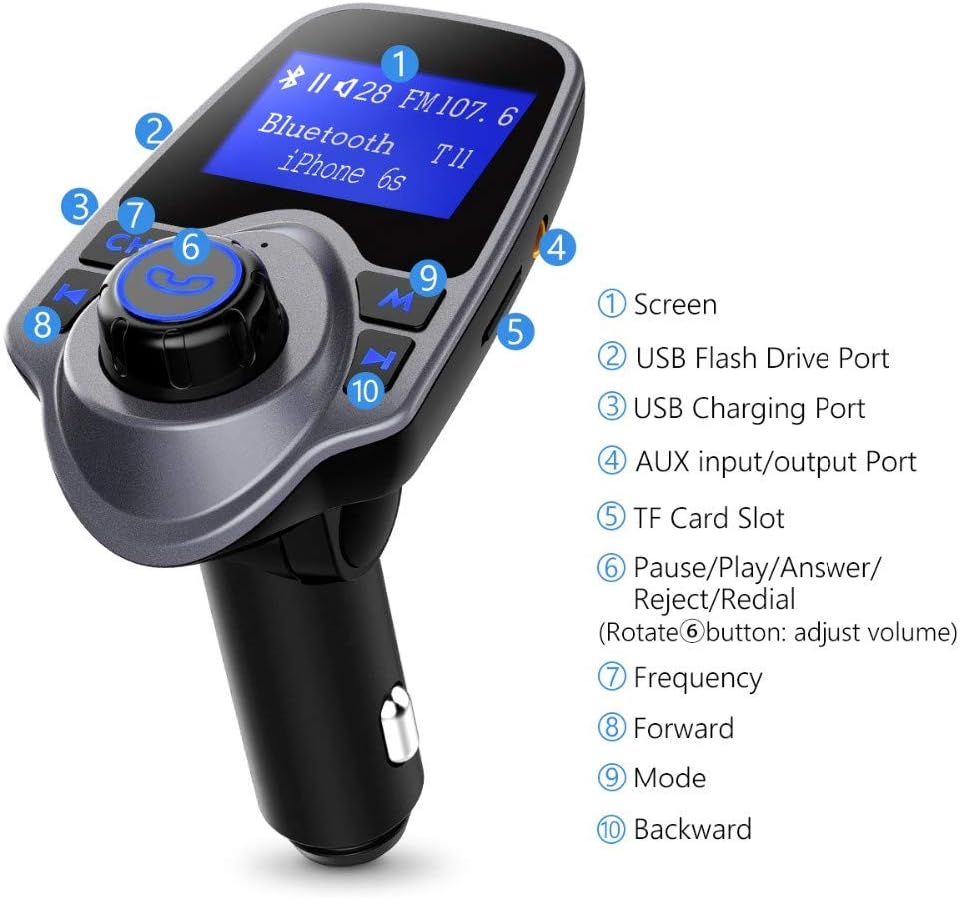T11 Bluetooth Auto-MP3-Player FM-Transmitter – Kabellose Musik, Freisprechanrufe & Dual-USB-Ladefunktion